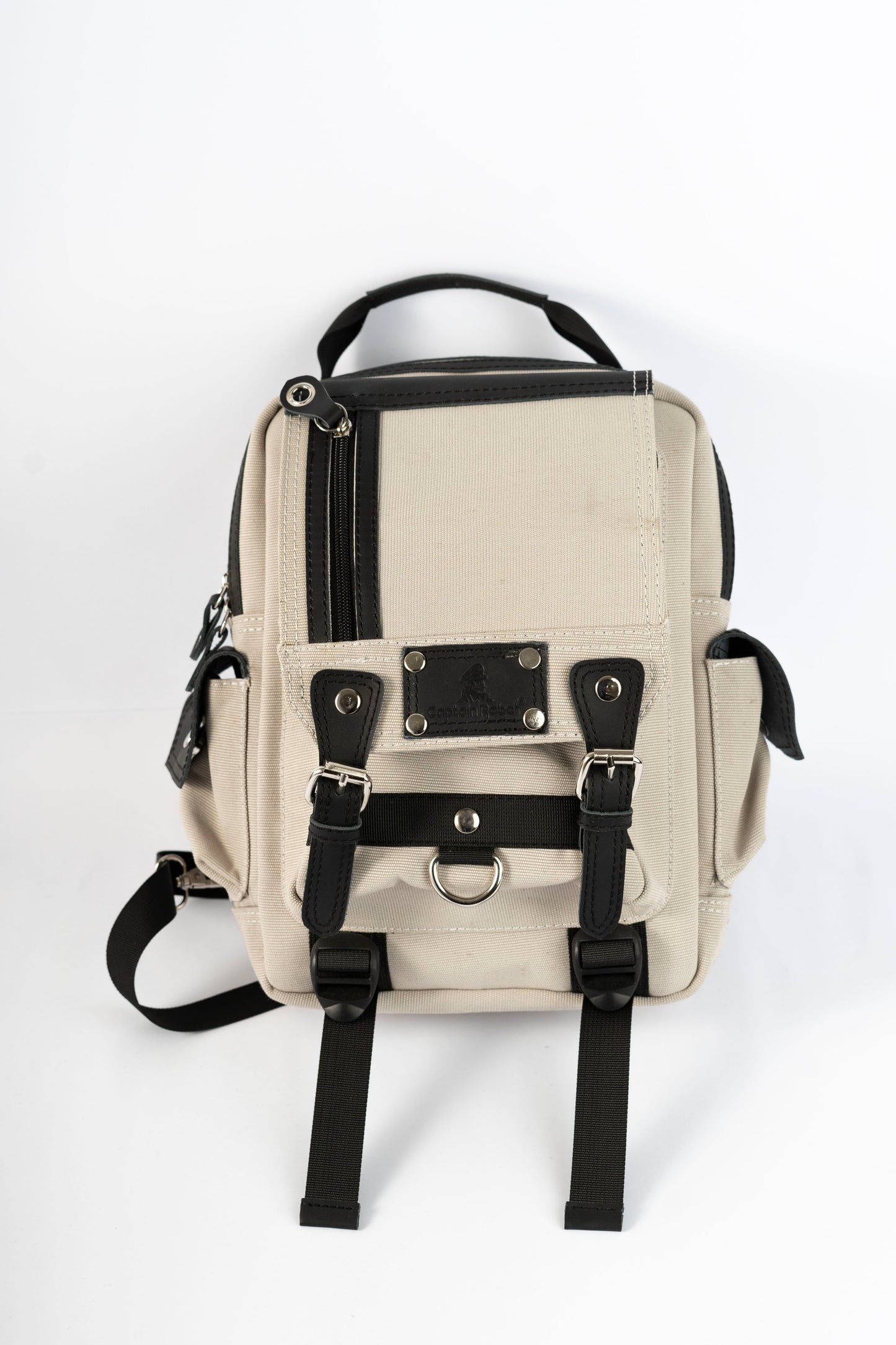 Vintage Canvas Men's Crossbody Sling Backpack ''100% Cotton canvas & Cow leather'' – Biege