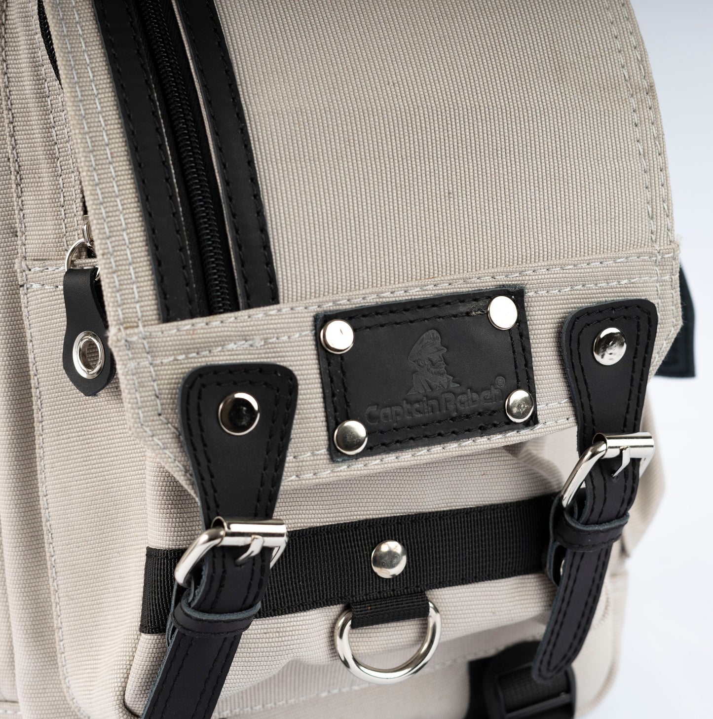 Vintage Canvas Men's Crossbody Sling Backpack ''100% Cotton canvas & Cow leather'' – Biege