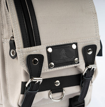 Vintage Canvas Men's Crossbody Sling Backpack ''100% Cotton canvas & Cow leather'' – Biege
