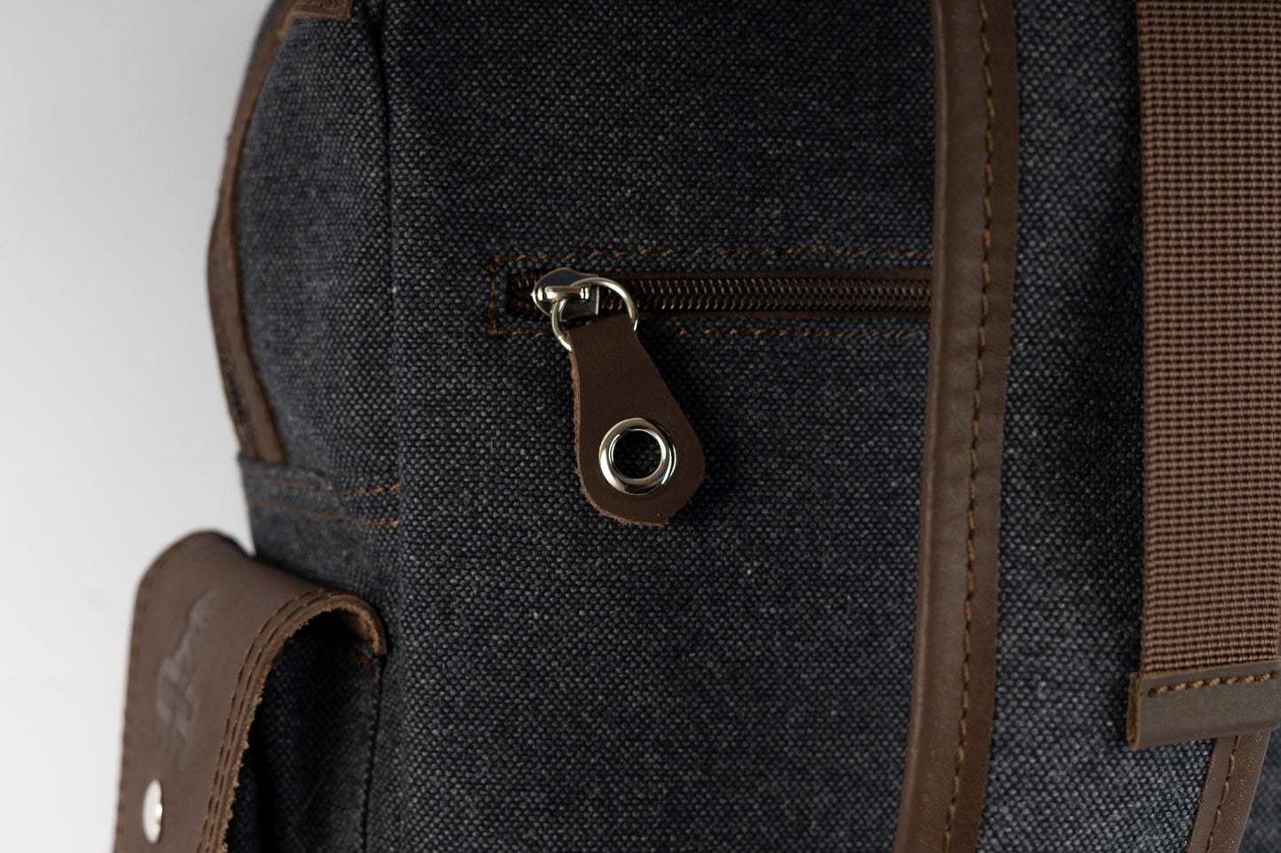 Vintage Canvas Men's Crossbody Sling Backpack ''100% Cotton canvas & Cow leather'' – Black