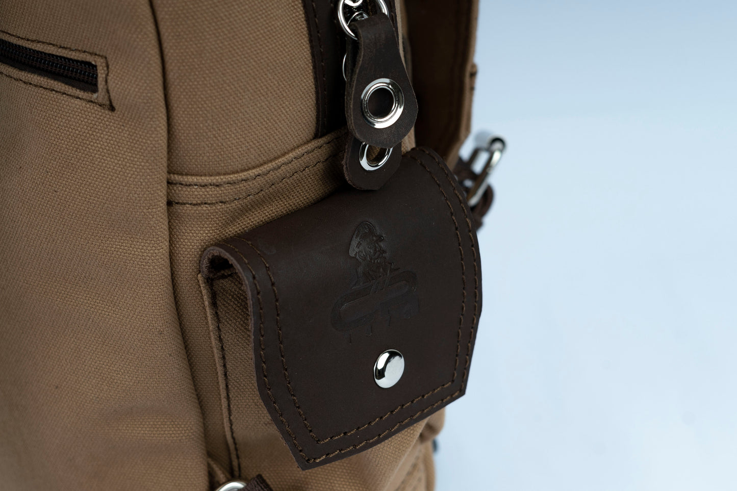 Vintage Canvas Men's Crossbody Sling Backpack ''100% Cotton canvas & Cow leather'' – Tan
