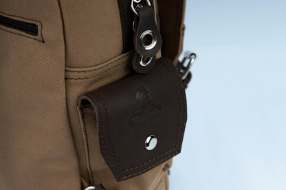 Vintage Canvas Men's Crossbody Sling Backpack ''100% Cotton canvas & Cow leather'' – Tan