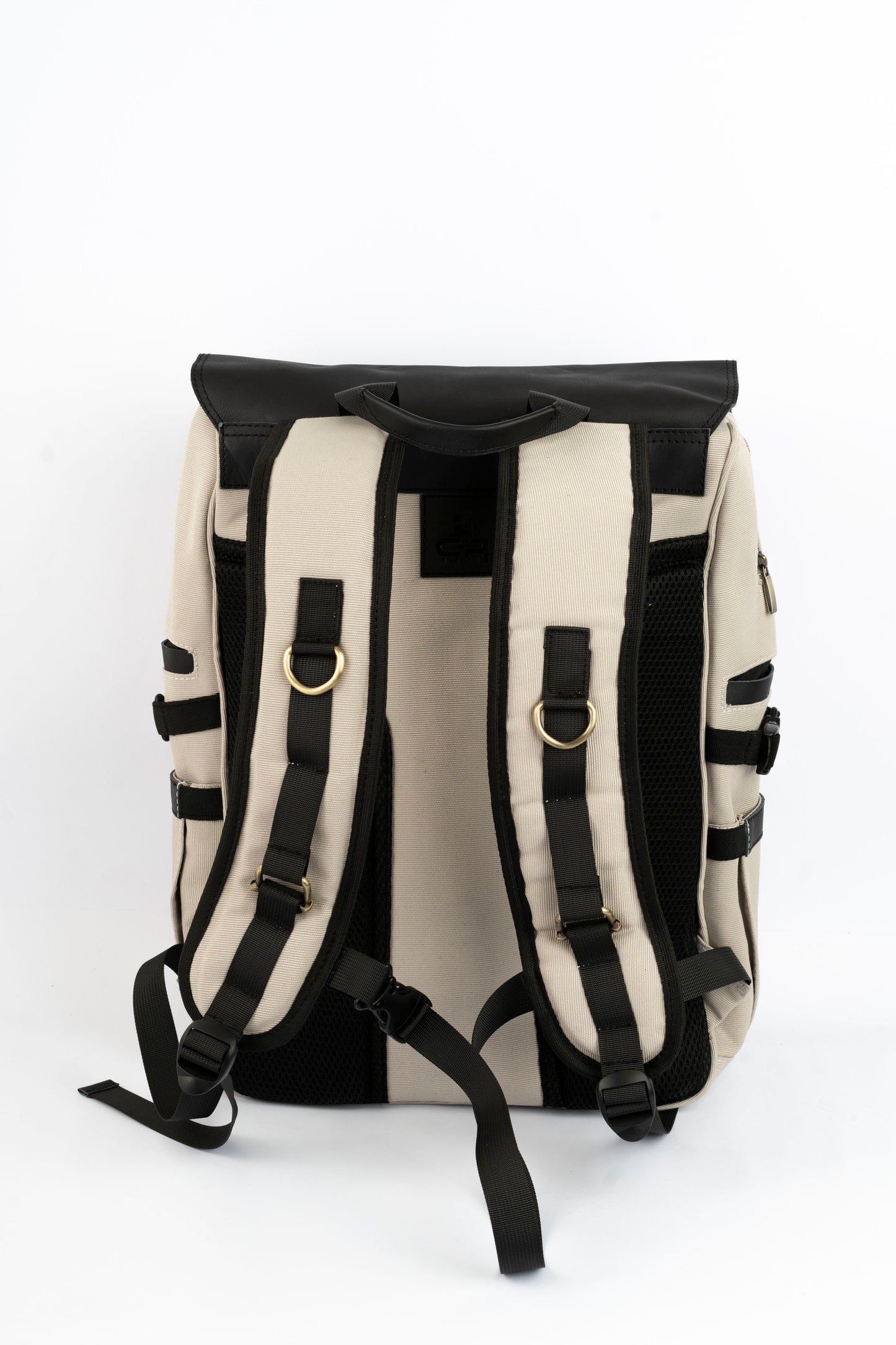 Daily Vintage Backpack ''100% Cotton canvas & Cow leather'' – Biege