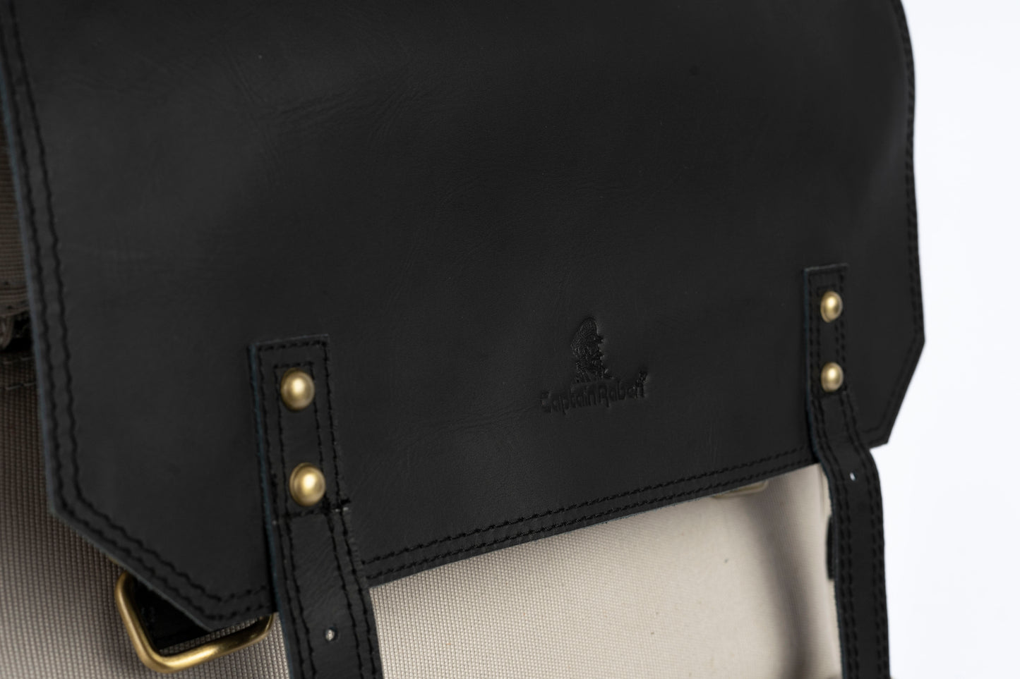Daily Vintage Backpack ''100% Cotton canvas & Cow leather'' – Biege