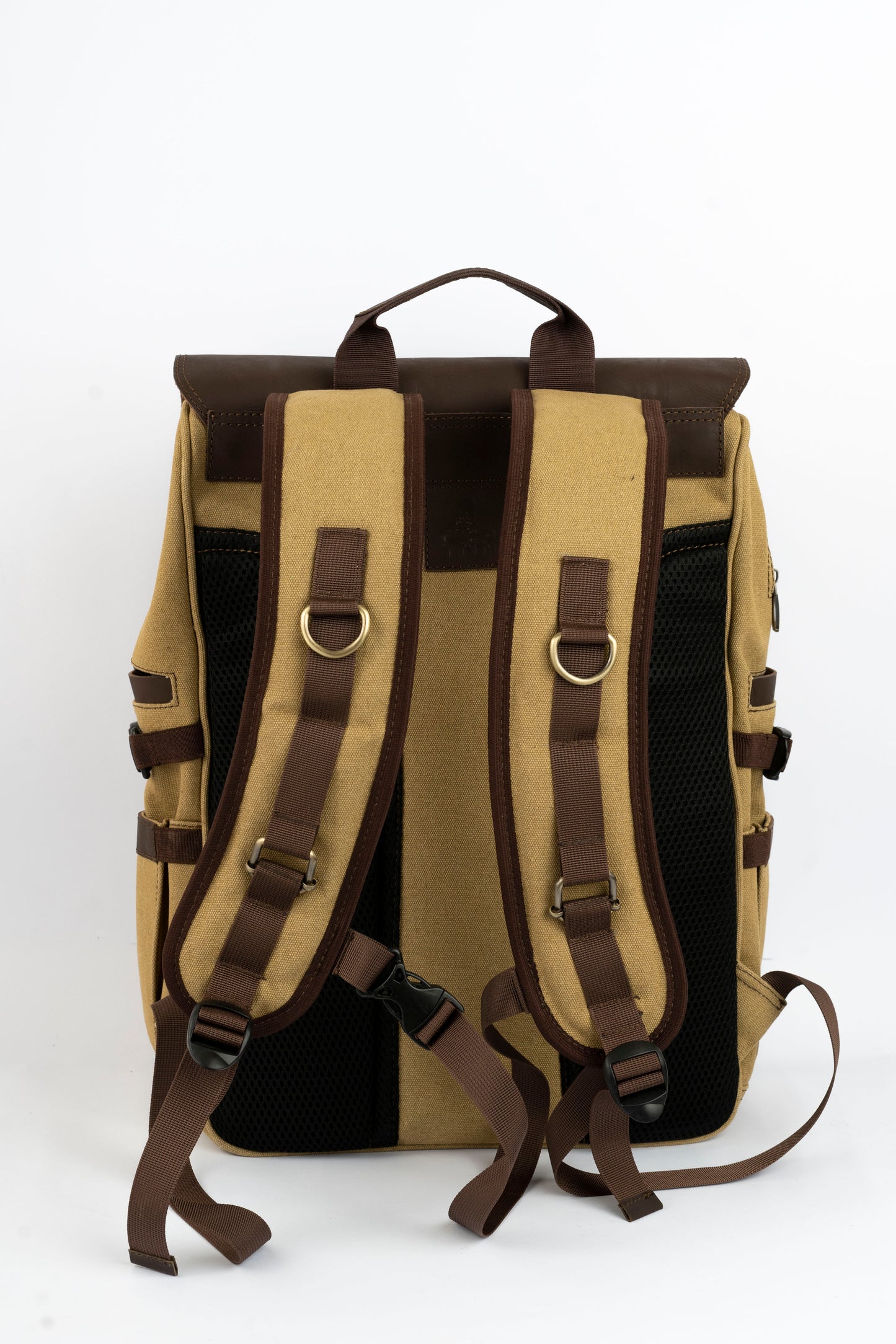 Daily Vintage Backpack ''100% Cotton canvas & Cow leather'' – Tan