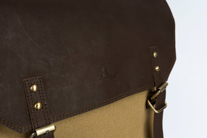 Daily Vintage Backpack ''100% Cotton canvas & Cow leather'' – Tan