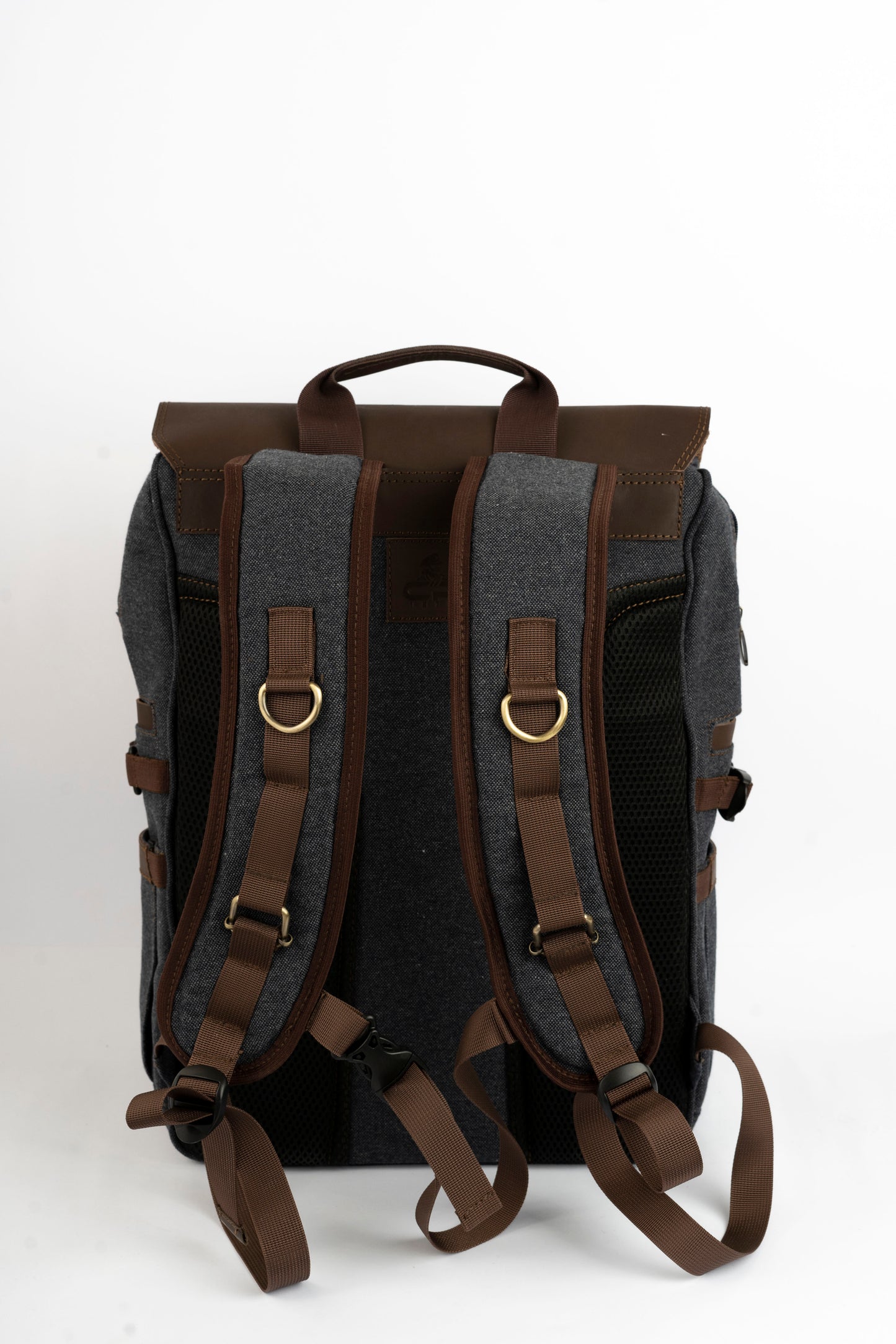 Daily Vintage Backpack ''100% Cotton canvas & Cow leather'' – Gray