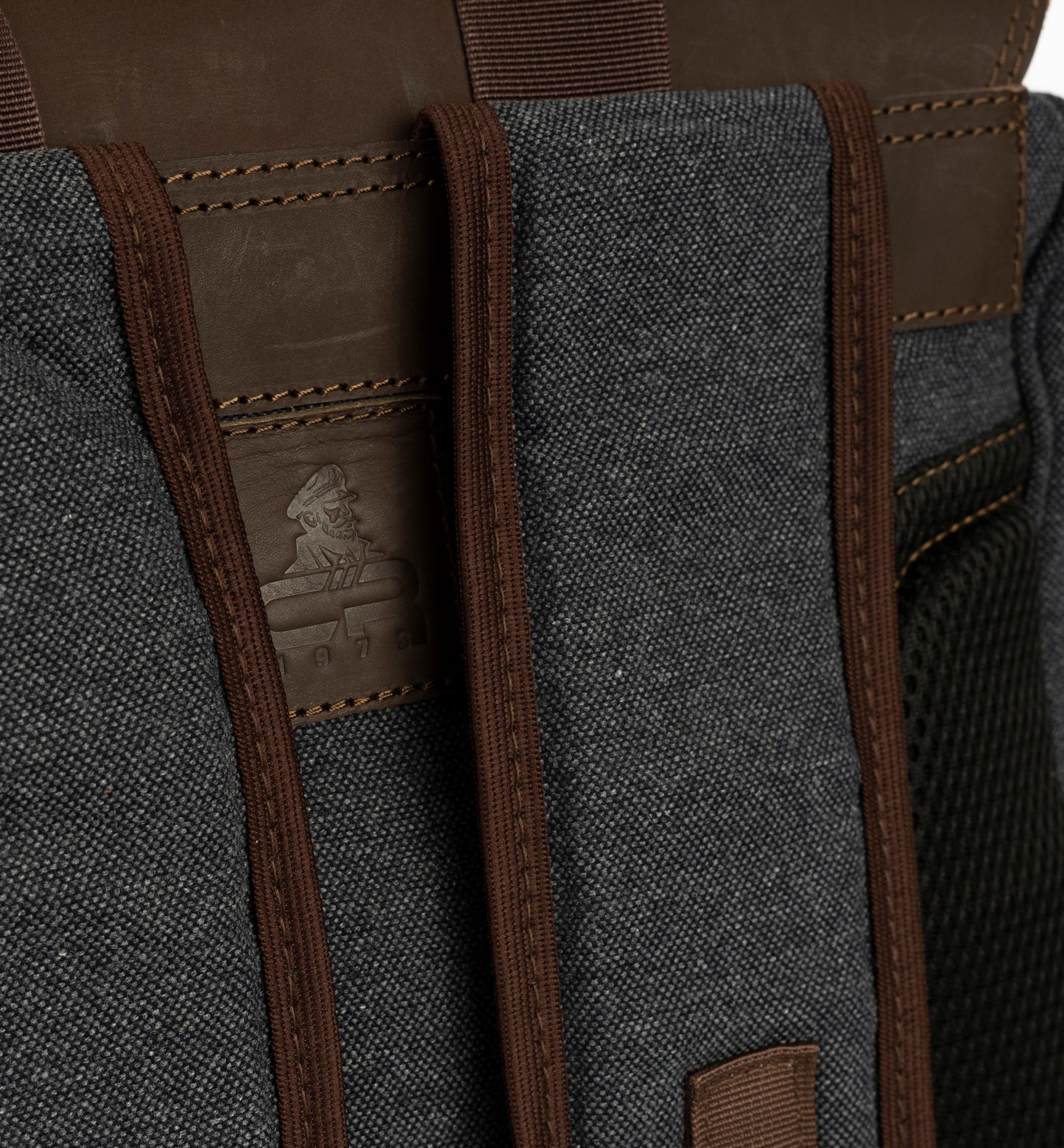 Daily Vintage Backpack ''100% Cotton canvas & Cow leather'' – Gray