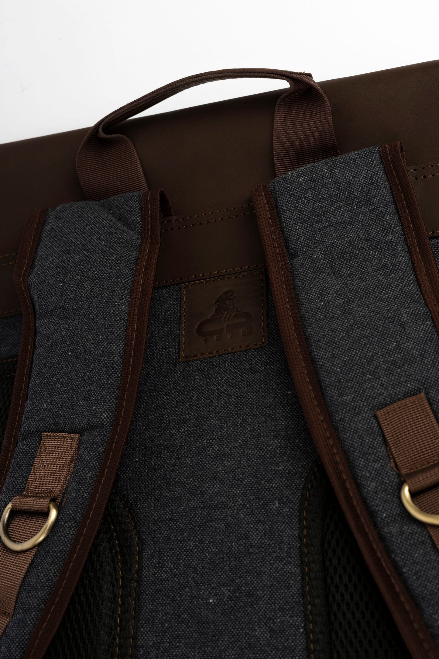 Daily Vintage Backpack ''100% Cotton canvas & Cow leather'' – Gray