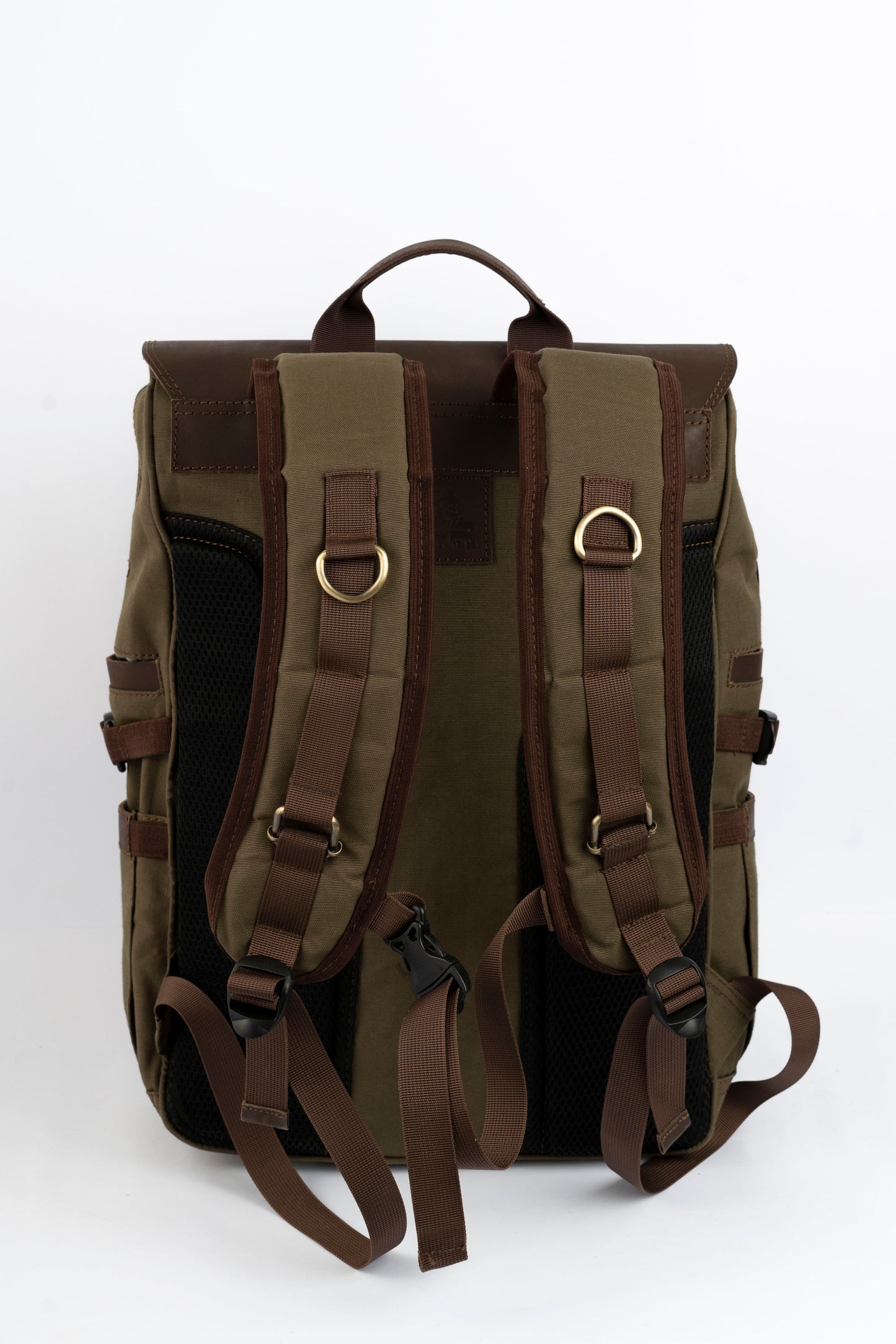 Daily Vintage Backpack ''100% Cotton canvas & Cow leather'' – Canvas Brown
