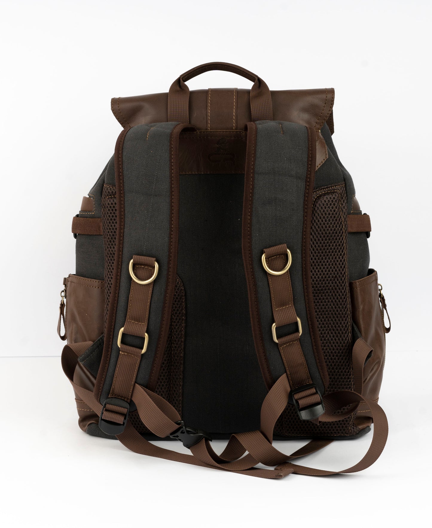 Captain Rabeh hook Backpack ''100% Cotton canvas & Cow leather''- Black