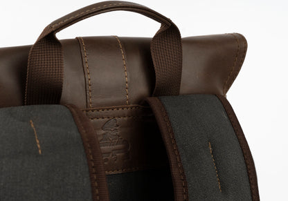 Captain Rabeh hook Backpack ''100% Cotton canvas & Cow leather''- Black