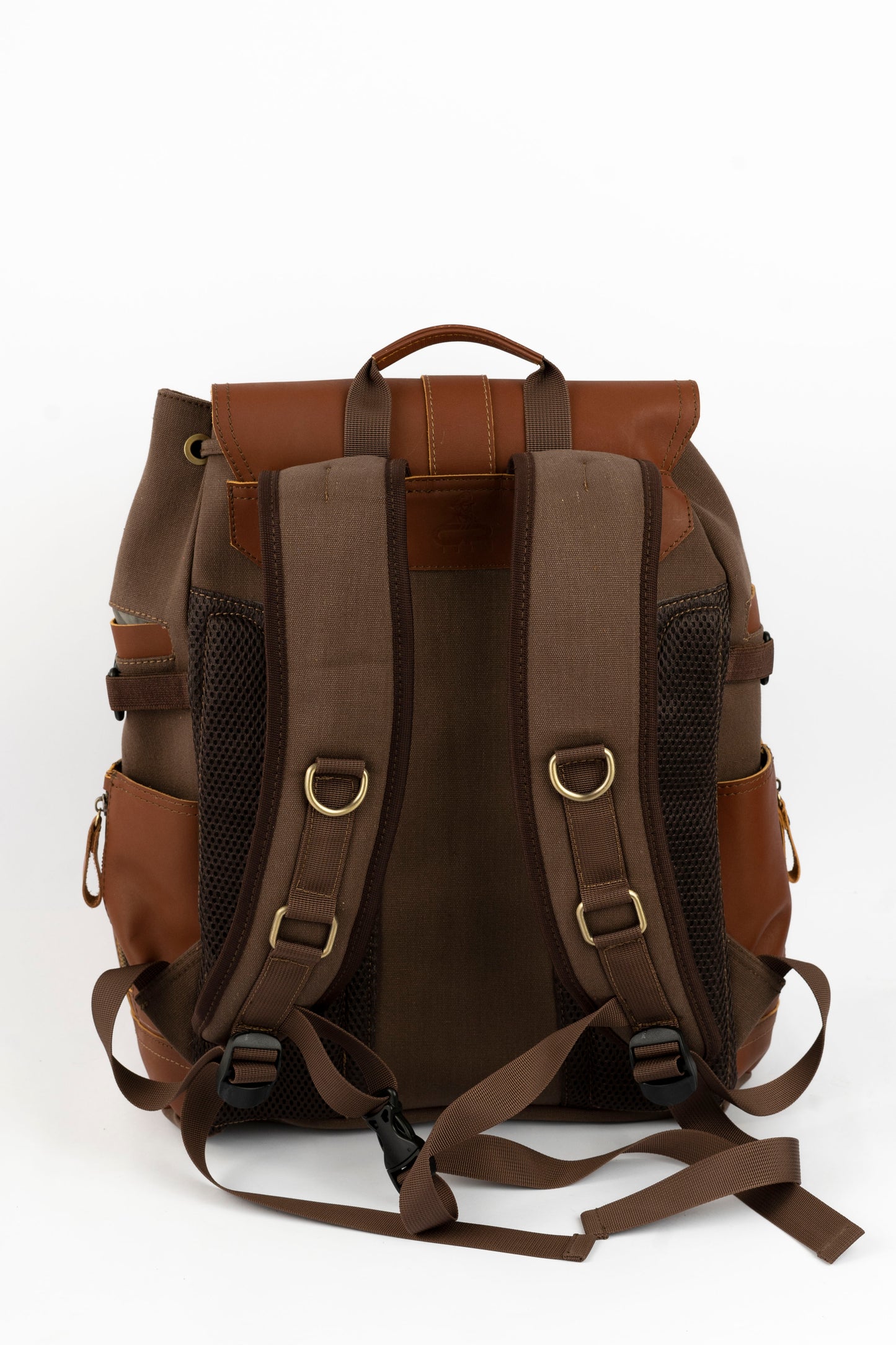 Captain Rabeh hook Backpack ''100% Cotton canvas & Cow leather''- Red Brown