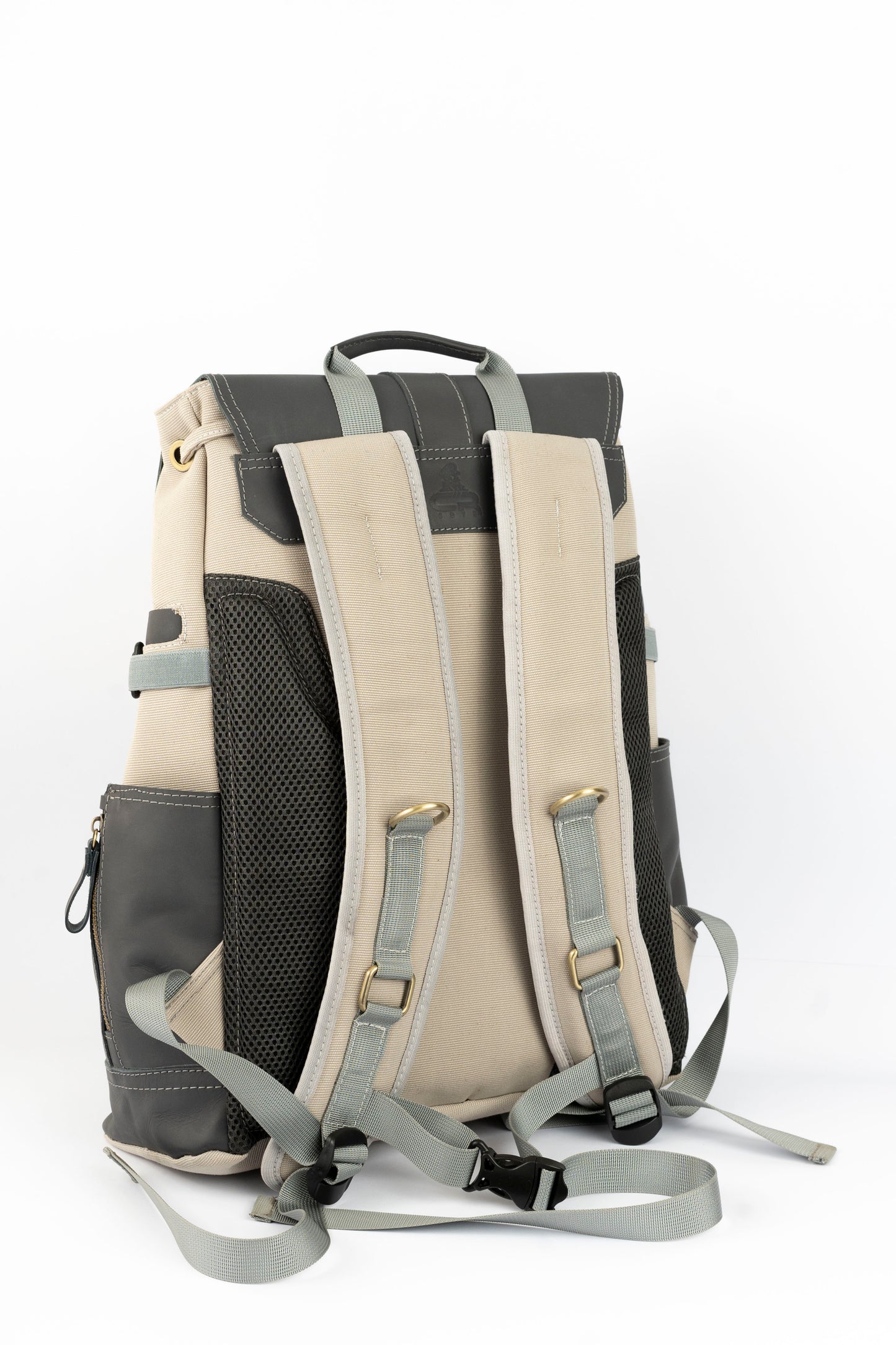 Captain Rabeh hook Backpack ''100% Cotton canvas & Cow leather''- Biege