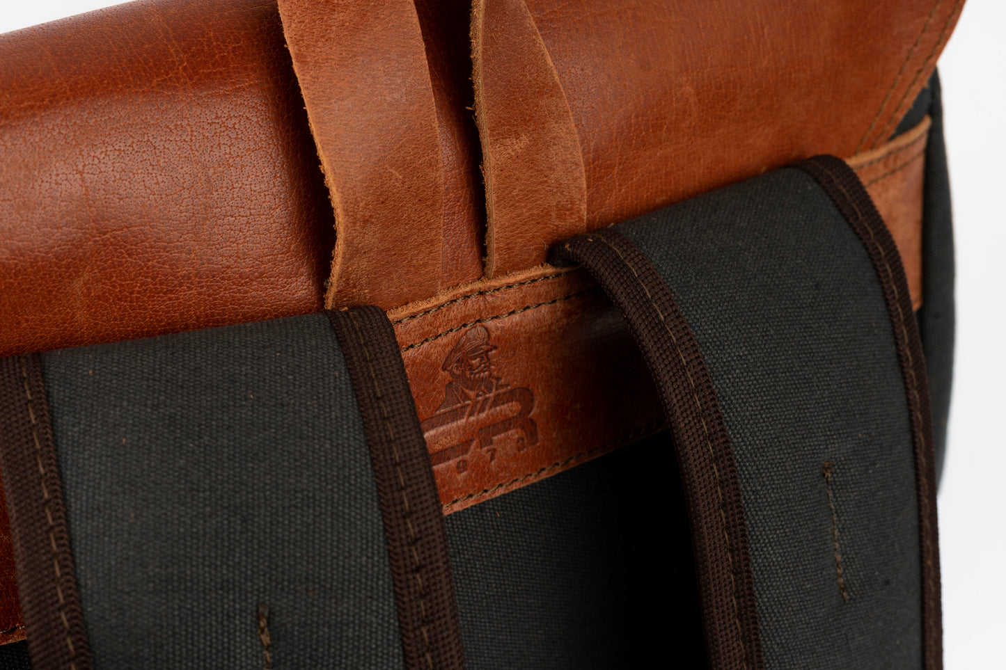 Daily Vintage Backpack ''100% Cotton canvas & Cow leather'' – Black