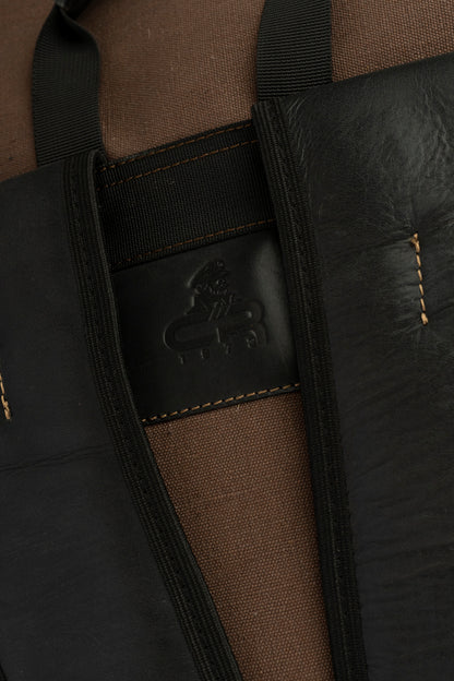 Captain Rabeh Waxed Canvas Travel Backpack - Deep Brown