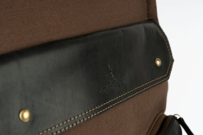 Captain Rabeh Waxed Canvas Travel Backpack - Deep Brown