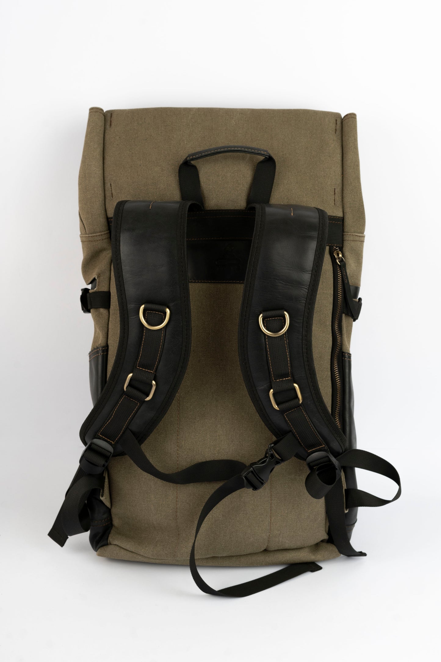 Captain Rabeh Waxed Canvas Travel Backpack - Army Black