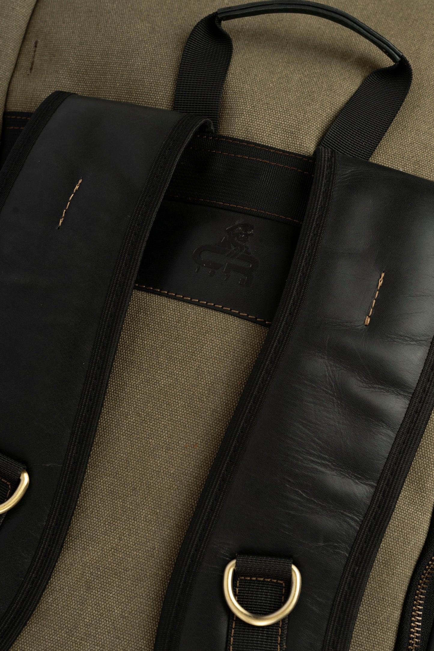 Captain Rabeh Waxed Canvas Travel Backpack - Army Black