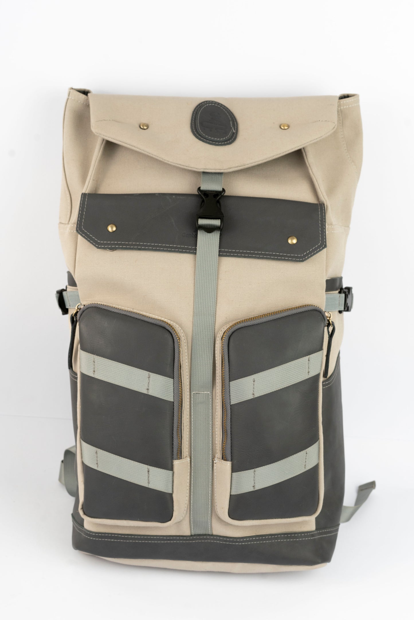 Captain Rabeh Waxed Canvas Travel Backpack - Biege