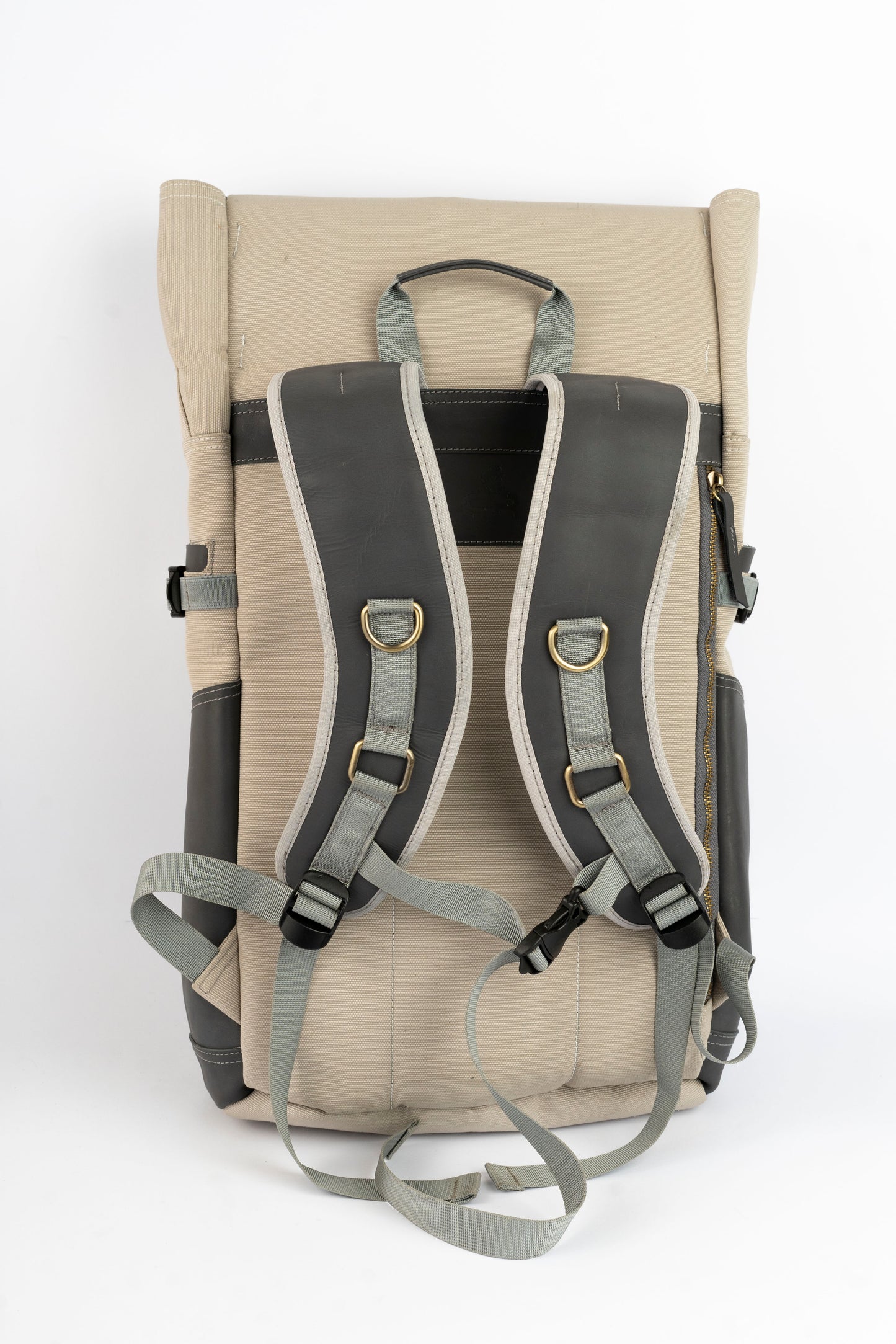 Captain Rabeh Waxed Canvas Travel Backpack - Biege