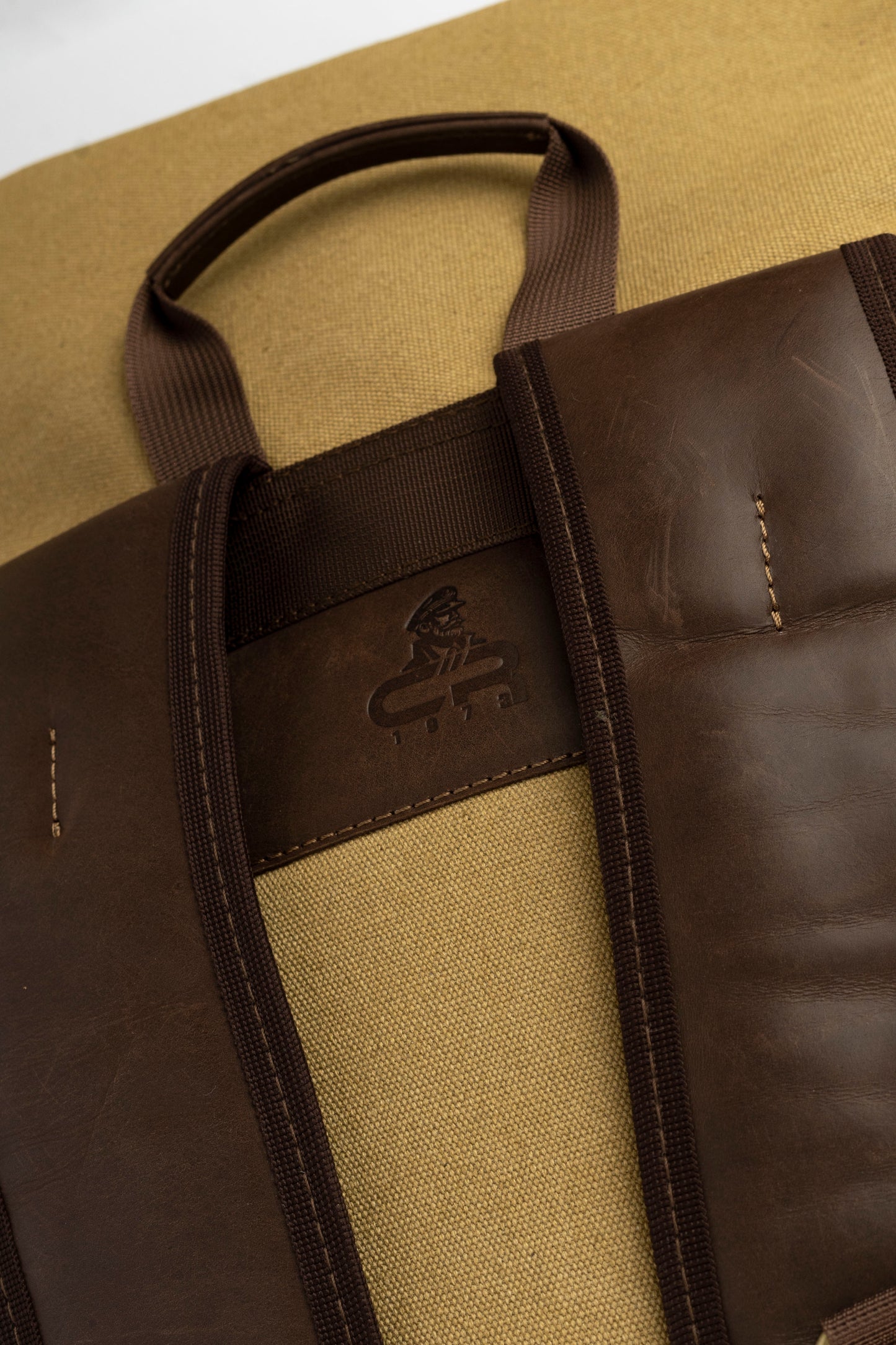 Captain Rabeh Waxed Canvas Travel Backpack - Tan