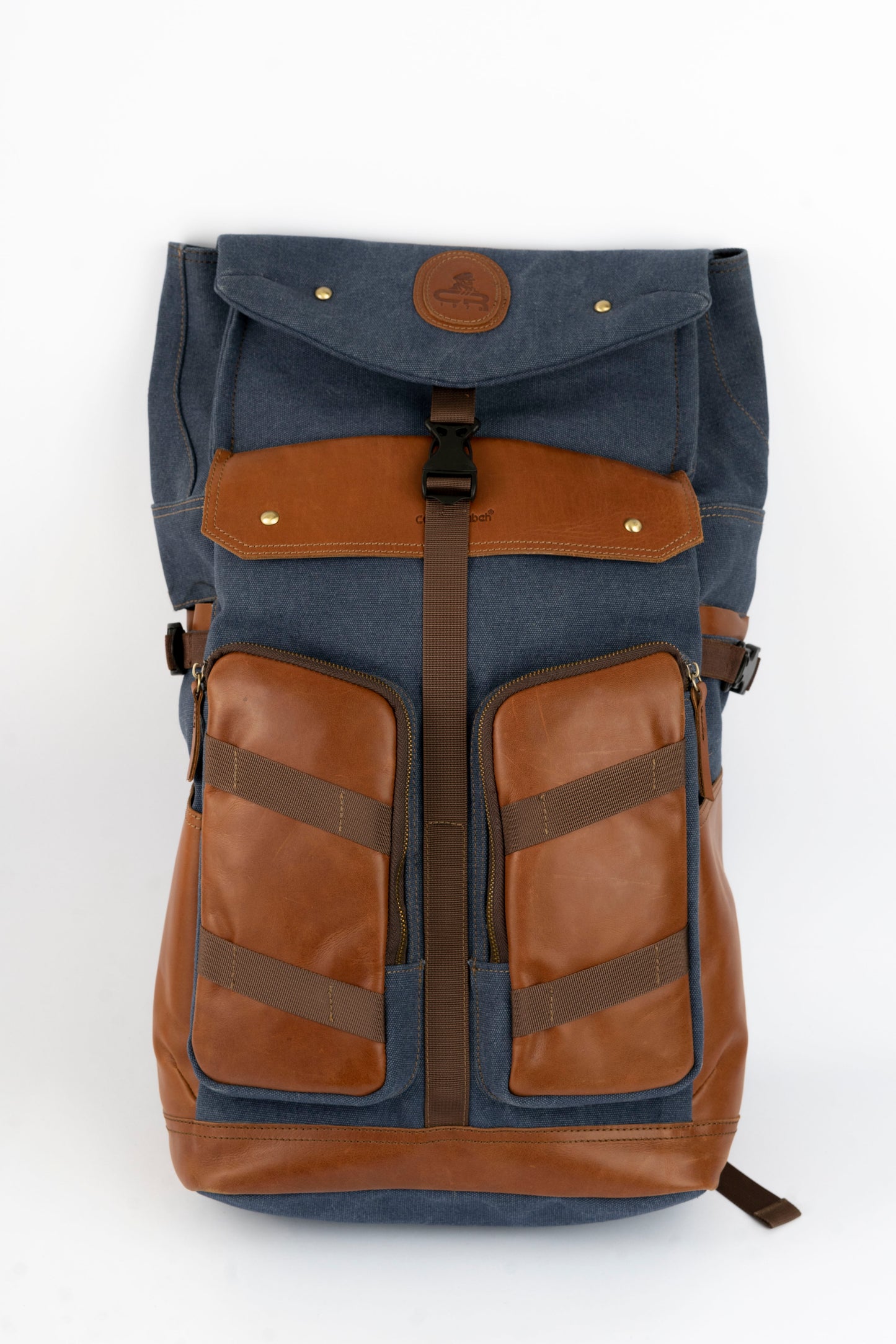 Captain Rabeh Waxed Canvas Travel Backpack - Havana Navy