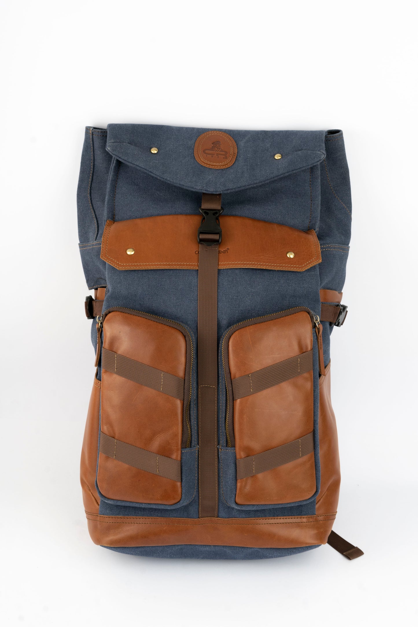 Captain Rabeh Waxed Canvas Travel Backpack - Havana Navy