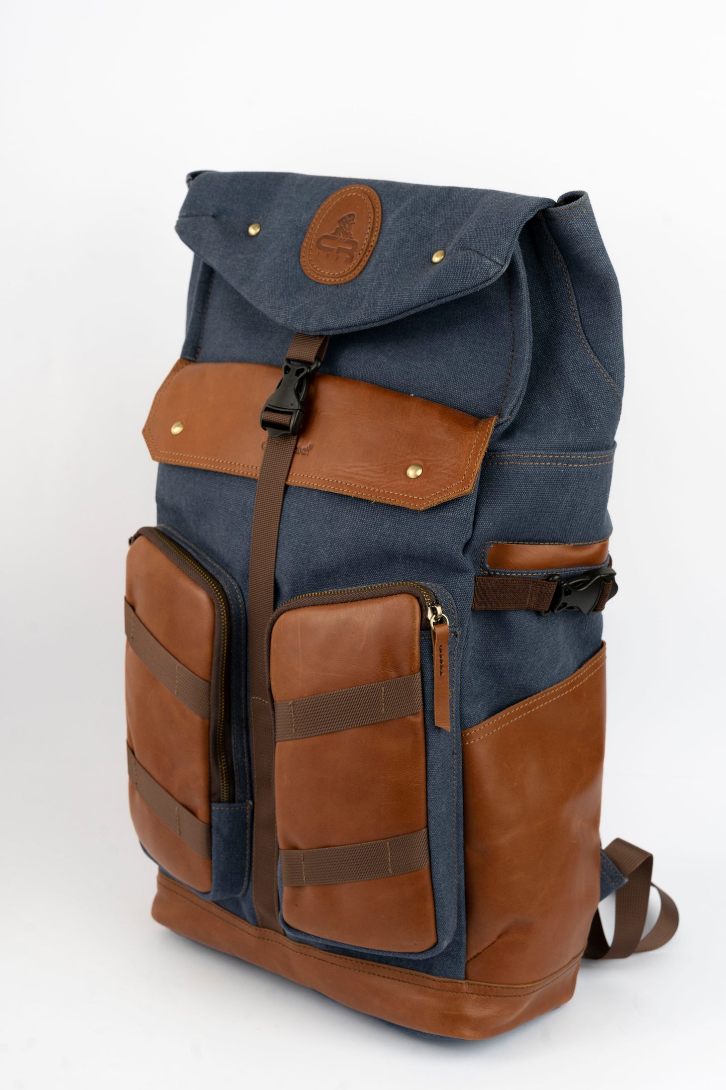 Captain Rabeh Waxed Canvas Travel Backpack - Havana Navy