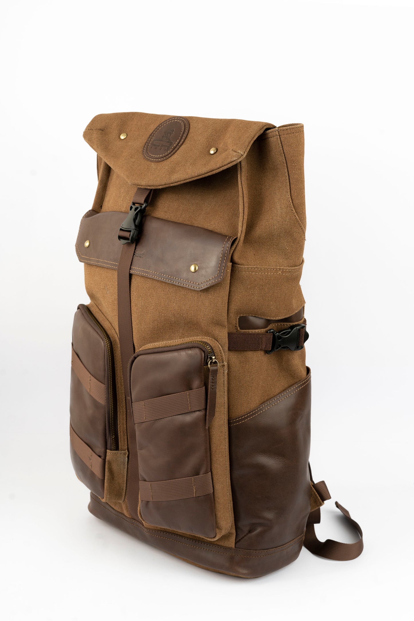 Captain Rabeh Waxed Canvas Travel Backpack -Vintage Brown