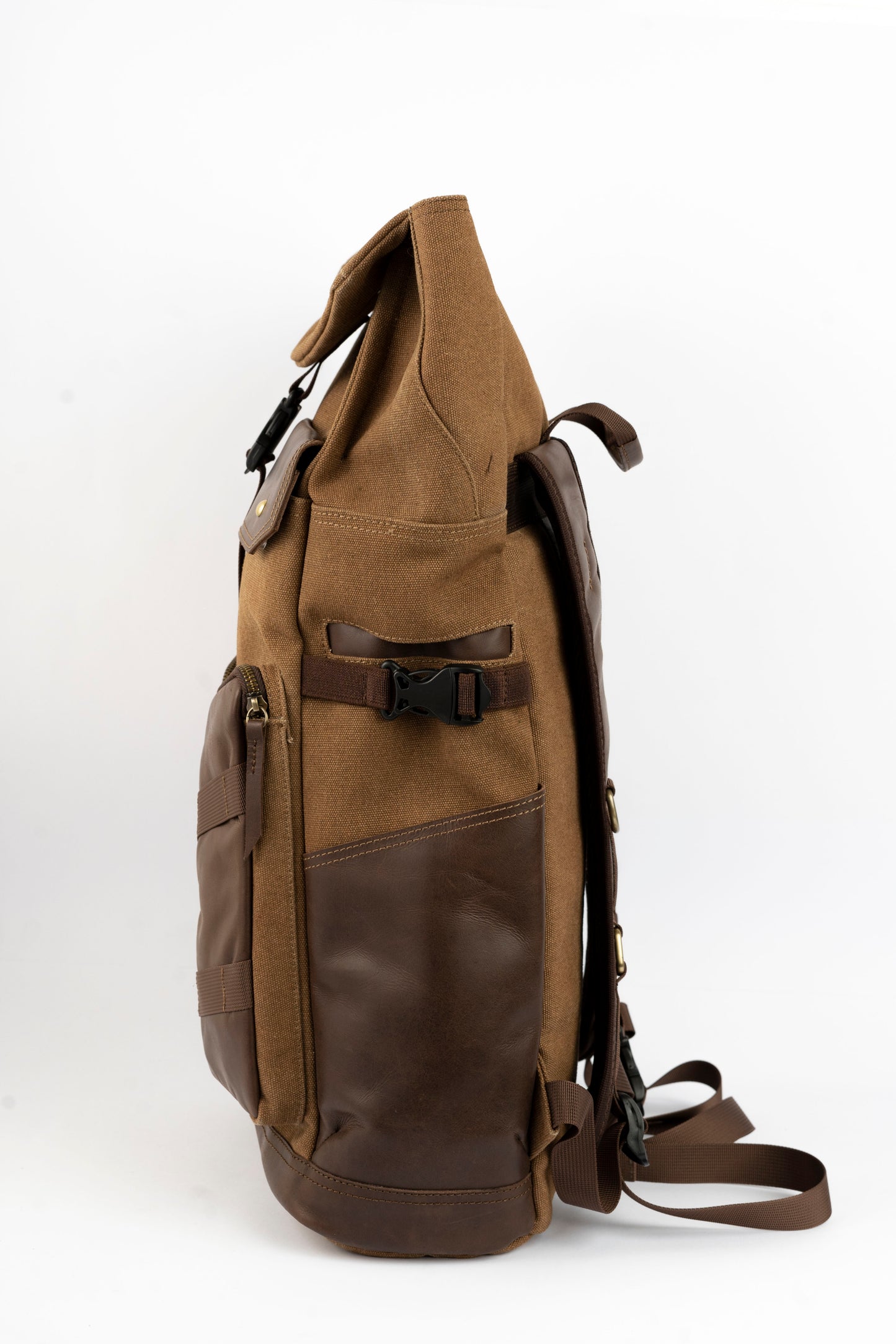 Captain Rabeh Waxed Canvas Travel Backpack -Vintage Brown