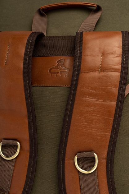 Captain Rabeh Waxed Canvas Travel Backpack -Vintage Brown