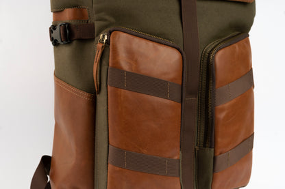 Captain Rabeh Waxed Canvas Travel Backpack -Vintage Brown